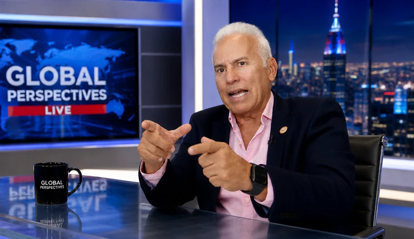 Óscar Isaza Benjumea, presidente de Regasificadora del Pacífico, durante una entrevista televisiva